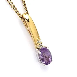 Ovalt hängen i 9 karat guld och 9 karat vitguld