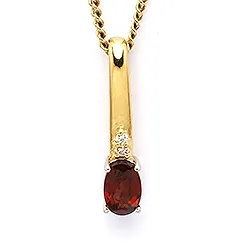 Ovalt hängen i 9 karat guld och 9 karat vitguld