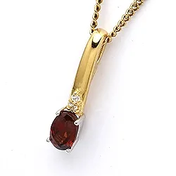 Ovalt hängen i 9 karat guld och 9 karat vitguld