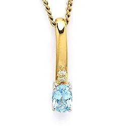 Ovalt hängen i 9 karat guld och 9 karat vitguld