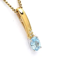 Ovalt hängen i 9 karat guld och 9 karat vitguld