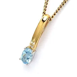 Ovalt hängen i 9 karat guld och 9 karat vitguld