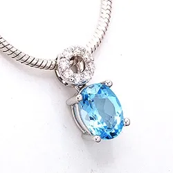 topas diamantberlocker i 14  carat vitguld 0,10 ct 1,70 ct