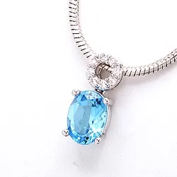 topas diamantberlocker i 14  carat vitguld 0,10 ct 1,70 ct