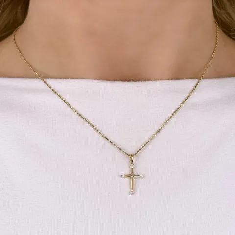 hängen i 14  carat guld 0,06 ct