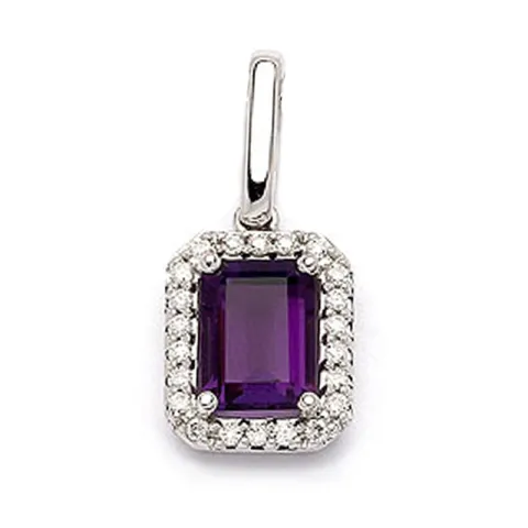 ametist hängen i 14 carat vitguld 0,12 ct 0,86 ct