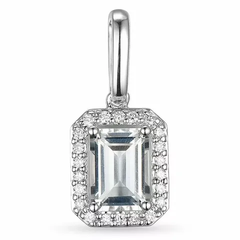 kvarts hängen i 14 carat vitguld 0,11 ct 1,00 ct