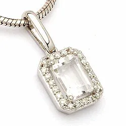 kvarts hängen i 14 carat vitguld 0,11 ct 1,00 ct