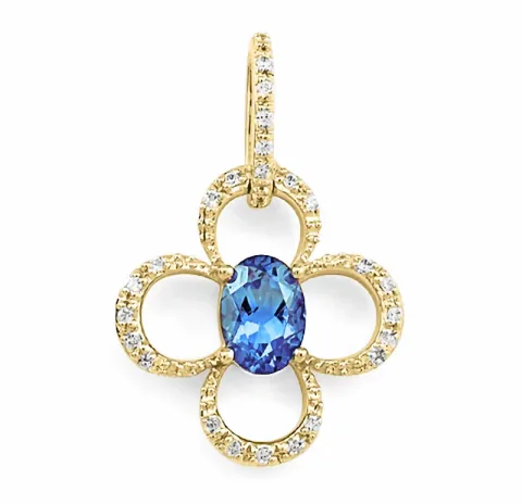 hängen i 14 carat guld 0,113 ct 0,920 ct