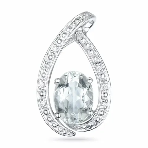 kvarts hängen i 14  carat vitguld 0,03 ct 1,20 ct