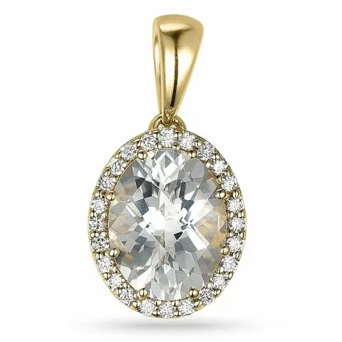 kvarts hängen i 14 carat guld 0,12 ct 2,00 ct