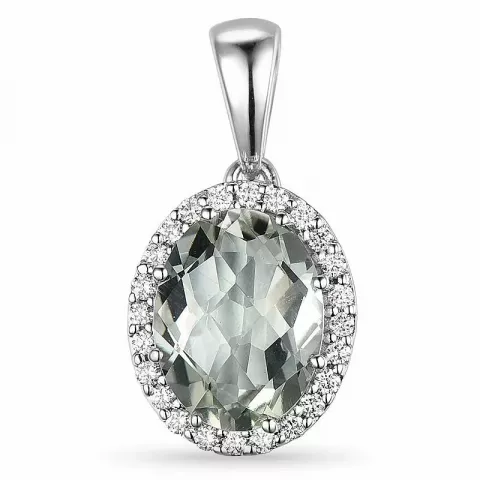 ametist diamantberlocker i 14  carat vitguld 0,12 ct 2,00 ct