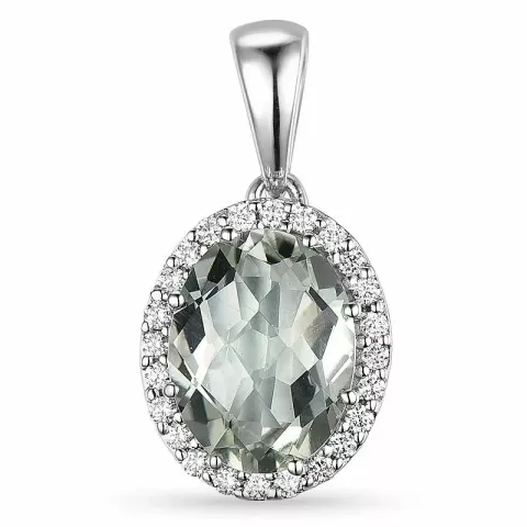 ametist diamantberlocker i 14 carat vitguld 0,12 ct 2,00 ct