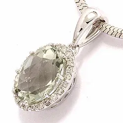 ametist diamantberlocker i 14 carat vitguld 0,12 ct 2,00 ct