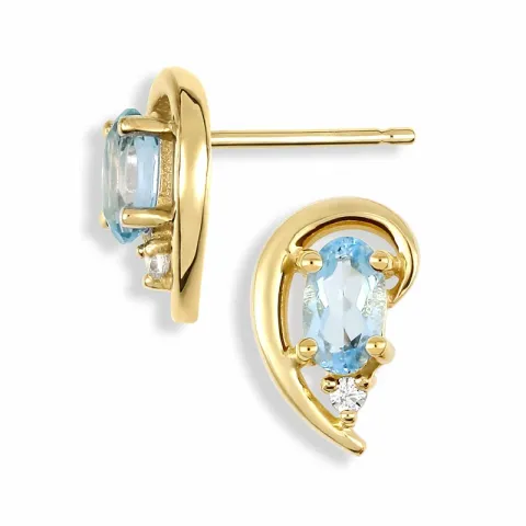 örhängen i 9 karat guld med topaser och diamanter 