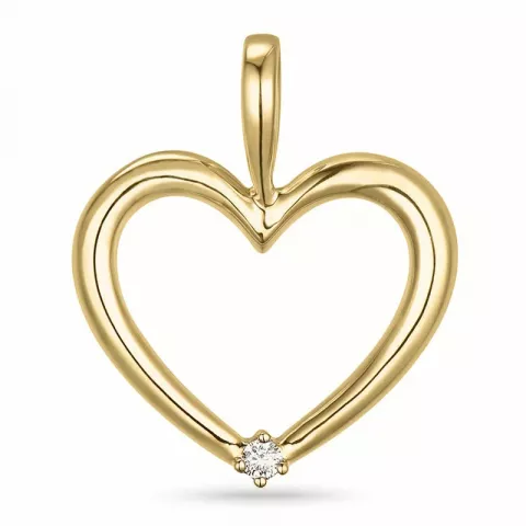 hjärta diamantberlocker i 14  carat guld 0,02 ct