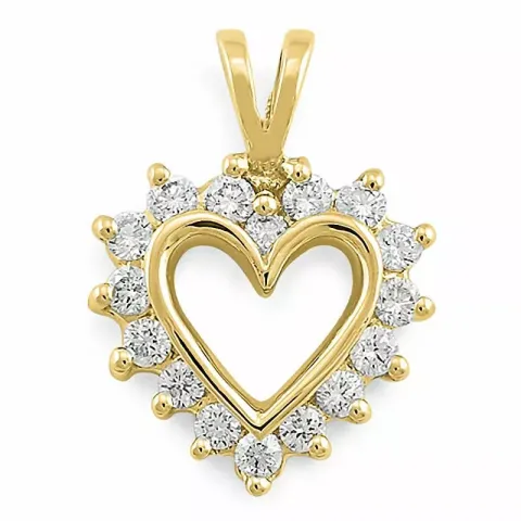 hjärta hängen i 14 carat guld 0,25 ct