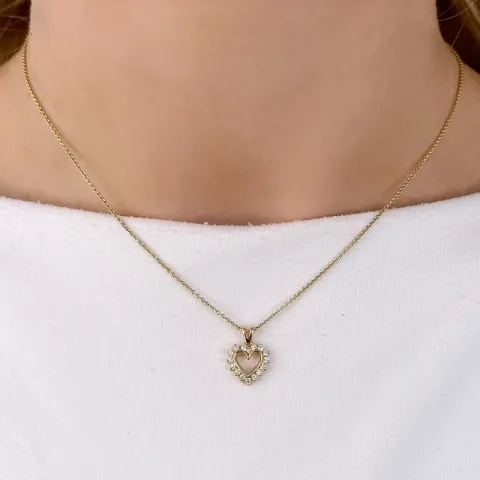 hjärta hängen i 14 carat guld 0,25 ct