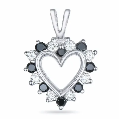 hjärta diamant vitgulds hängen i 14 carat vitguld 0,13 ct 0,12 ct