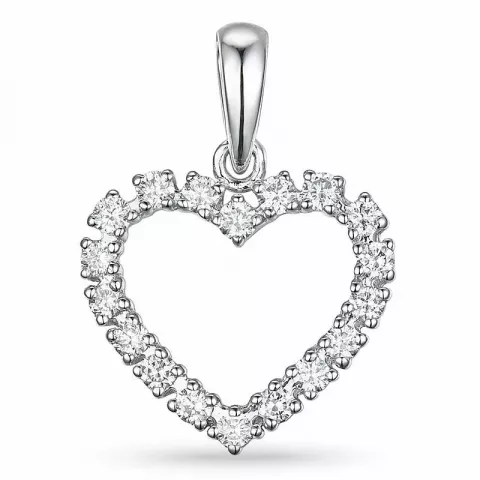 Hjärta diamantberlocker i 14  carat vitguld 0,39 ct