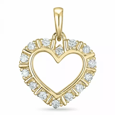 hjärta diamant hängen i 14  carat guld 0,26 ct