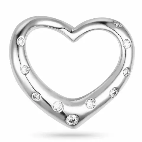 hjärta hängen i 14 carat vitguld 0,12 ct