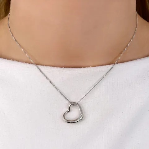 hjärta hängen i 14 carat vitguld 0,12 ct