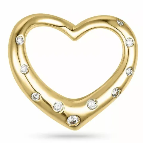hjärta hängen i 14 carat guld 0,12 ct