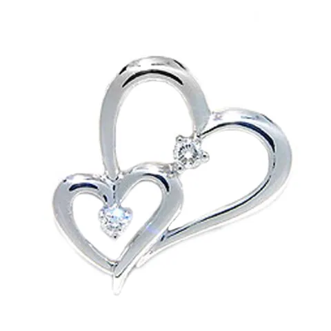 hjärta hängen i 14  carat vitguld 0,06 ct