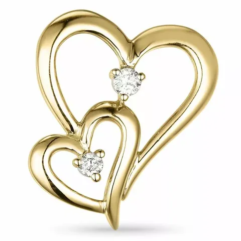 hjärta hängen i 14 carat guld 0,06 ct