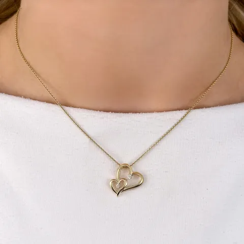 hjärta hängen i 14 carat guld 0,06 ct