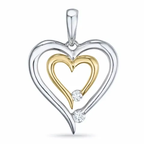 diamant hängen i 14 carat guld- och vitguld 0,07 ct