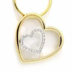 diamantberlocker i 14 carat guld- och vitguld 0,12 ct