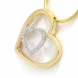 diamantberlocker i 14 carat guld- och vitguld 0,12 ct