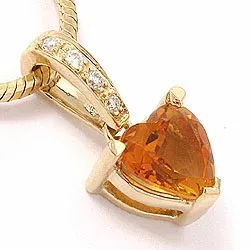 citrin hängen i 14  carat guld 0,03 ct