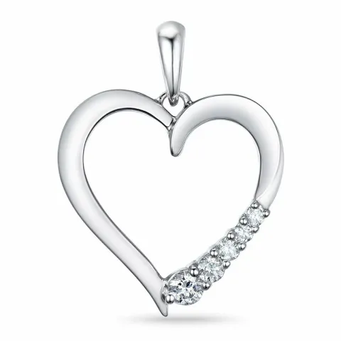 hjärta hängen i 14 carat vitguld 0,18 ct