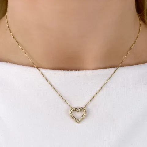 hjärta hängen i 14 carat guld 0,15 ct