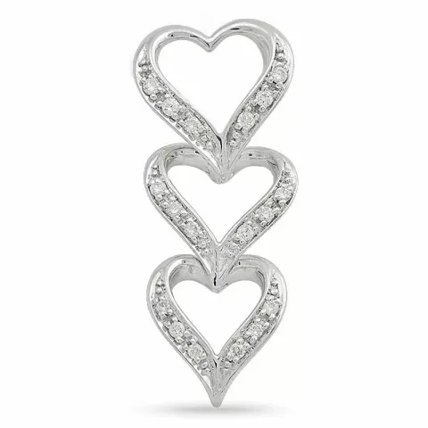 hjärta hängen i 14 carat vitguld 0,10 ct