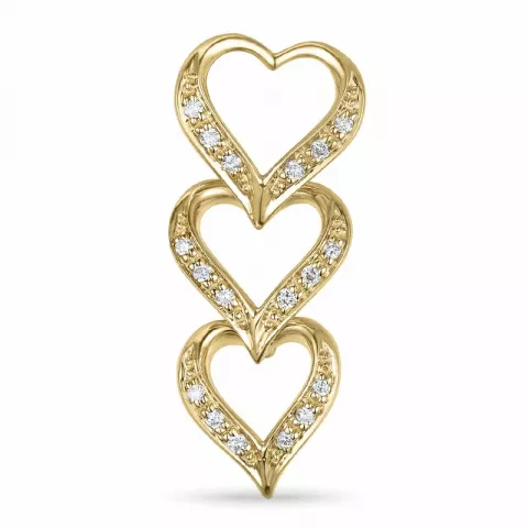 hjärta diamant hängen i 14  carat guld 0,10 ct