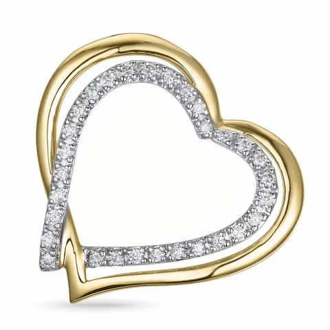 Hjärta hängen i 14 carat guld- och vitguld 0,23 ct