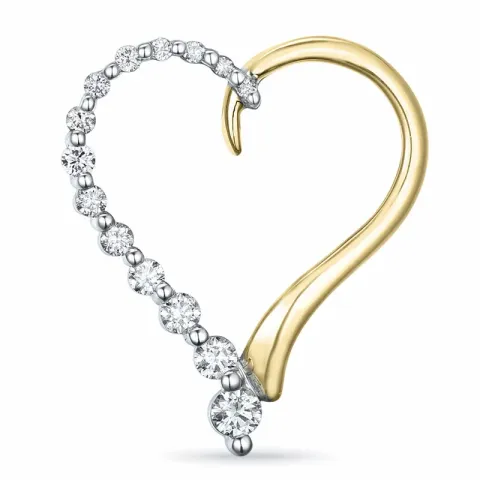 hjärta diamant hängen i 14 carat guld- och vitguld 0,32 ct