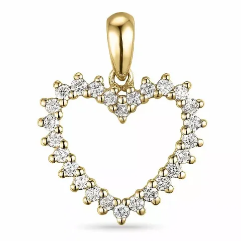 hjärta hängen i 14 carat guld 0,46 ct