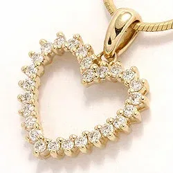 hjärta hängen i 14 carat guld 0,46 ct