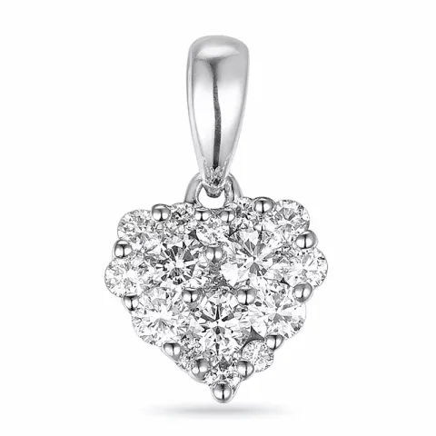 hjärta diamant hängen i 14 carat vitguld 0,35 ct