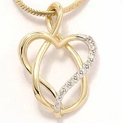 Hjärta diamantberlocker i 14  carat guld- och vitguld 0,06 ct