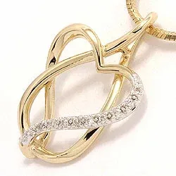 Hjärta diamantberlocker i 14  carat guld- och vitguld 0,06 ct