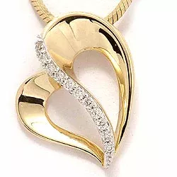 diamant hängen i 14  carat guld 0,09 ct