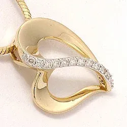diamant hängen i 14 carat guld 0,09 ct