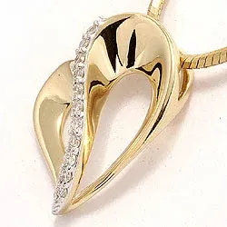 diamant hängen i 14 carat guld 0,09 ct