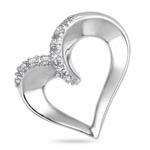 hjärta hängen i 14 carat vitguld 0,06 ct